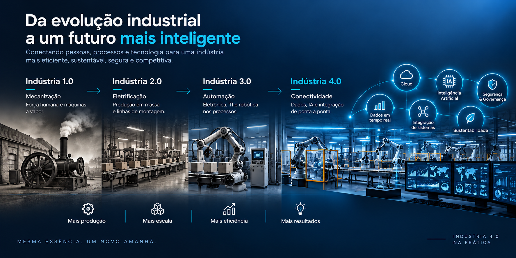 Evolução da Indústria 1.0 à Indústria 4.0